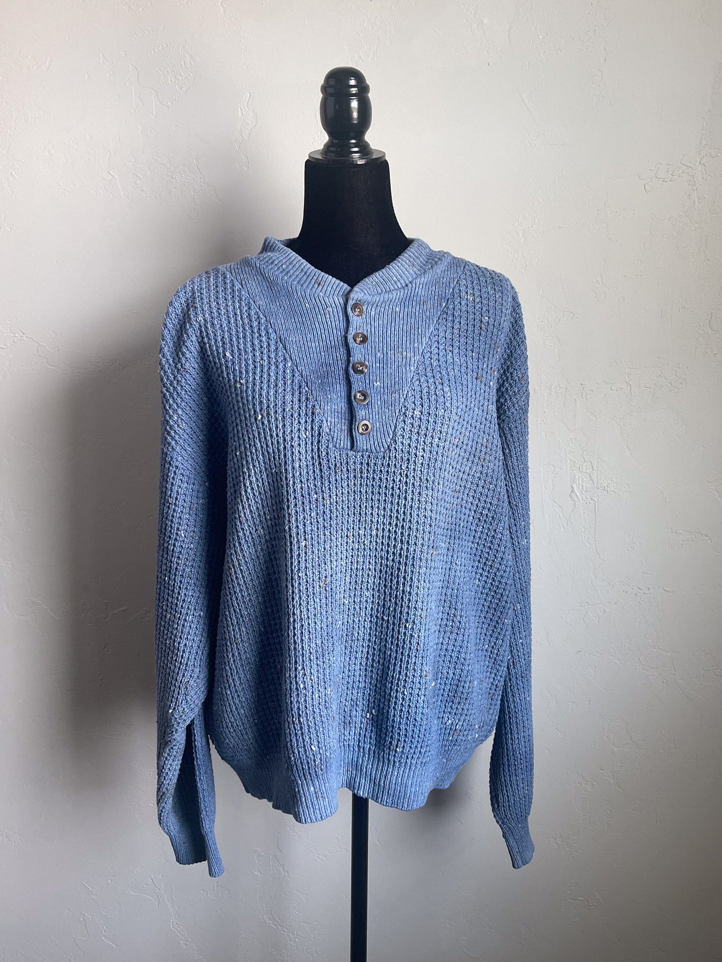 Indigo Waffle Sweater