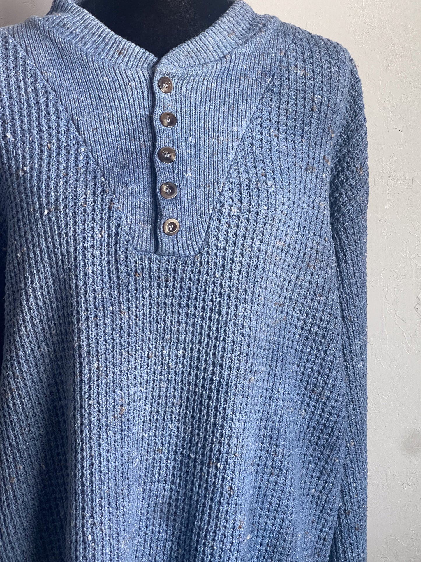 Indigo Waffle Sweater