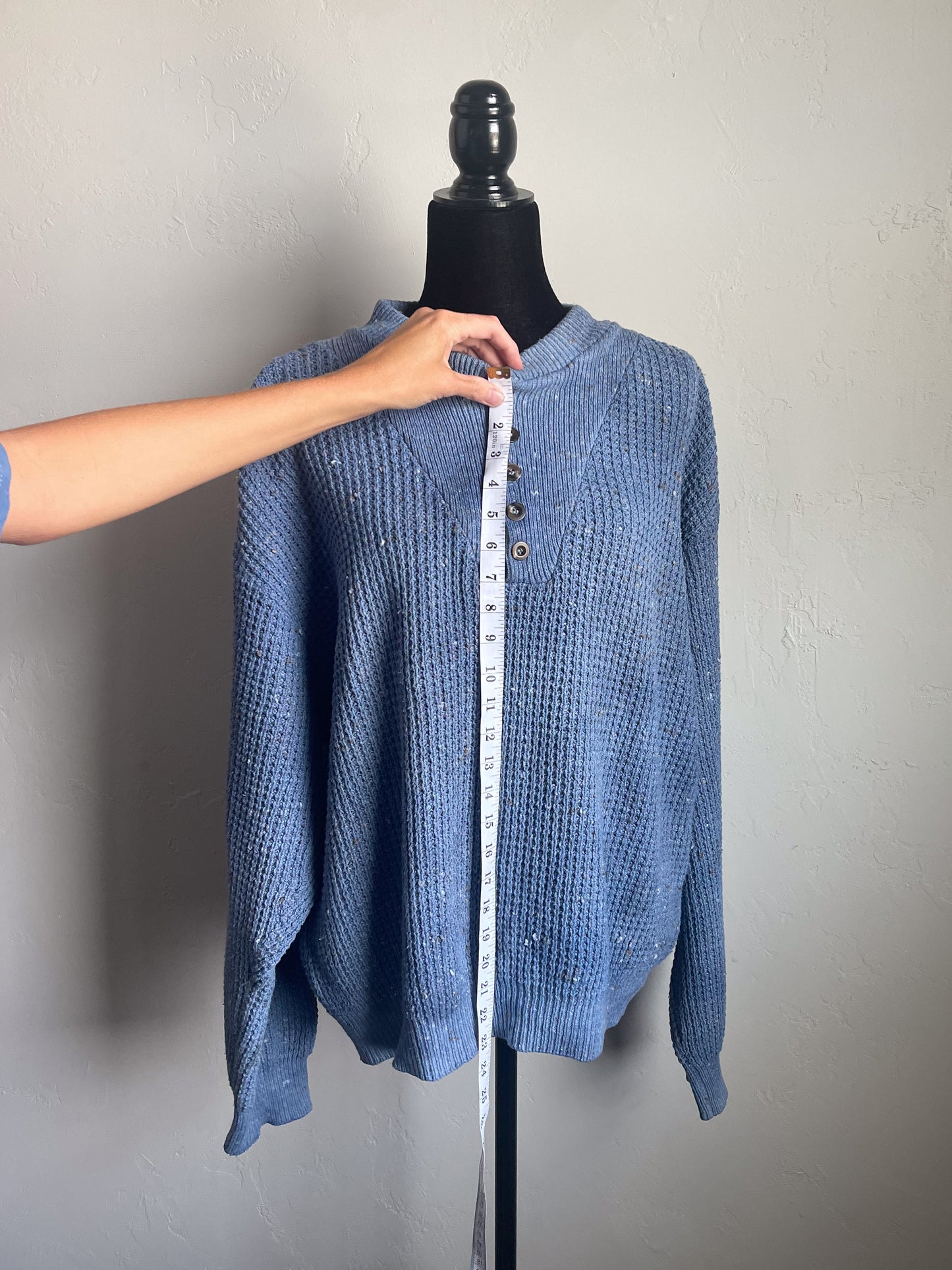 Indigo Waffle Sweater