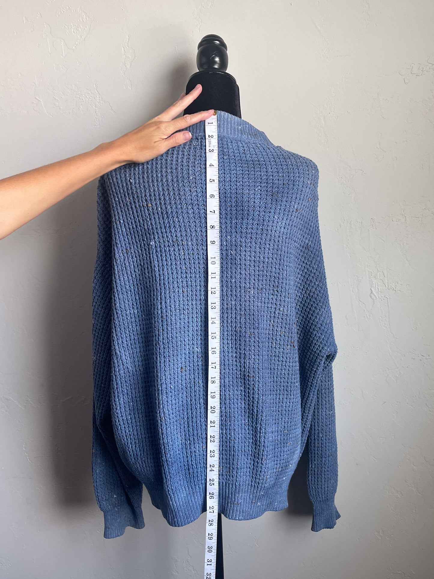 Indigo Waffle Sweater