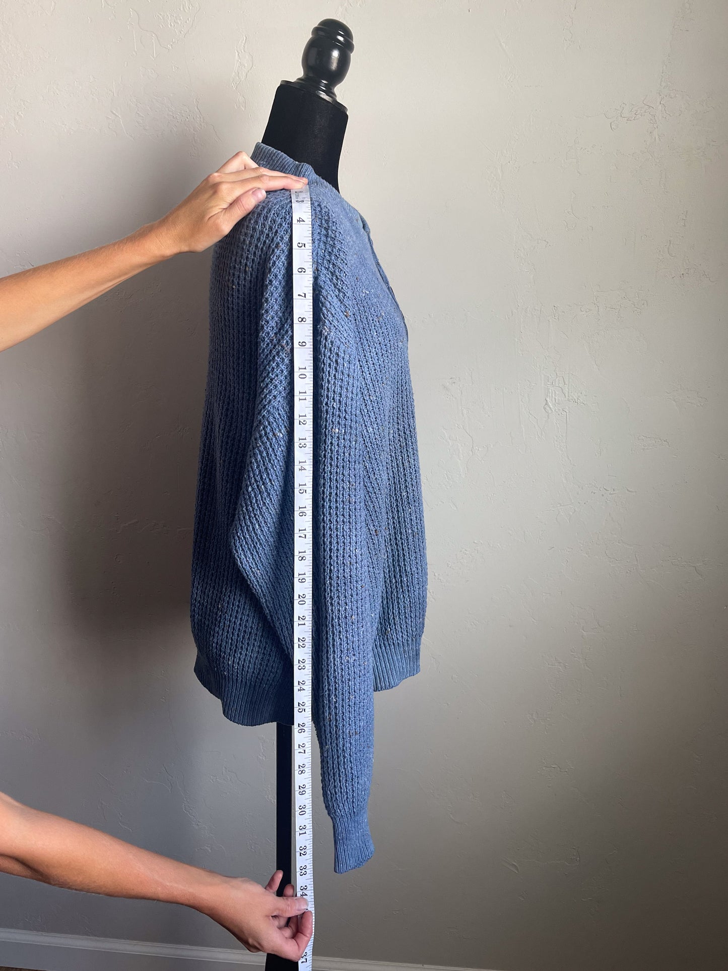 Indigo Waffle Sweater